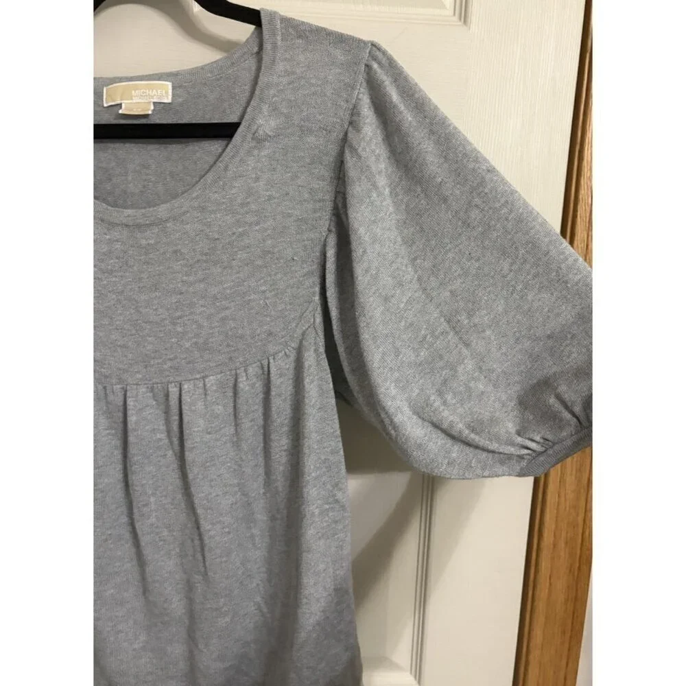Michael Kors Womens Light Sweater Blouse Gems Sz Medium Med Gray So Cute